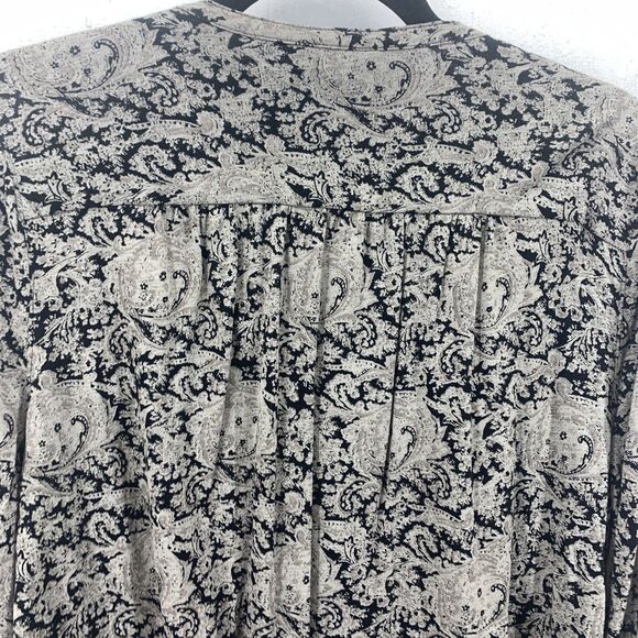 Lucky Brand Womens Large Popover Blouse Paisley Boho Peasant Long Sleeve - Picture 12 of 14